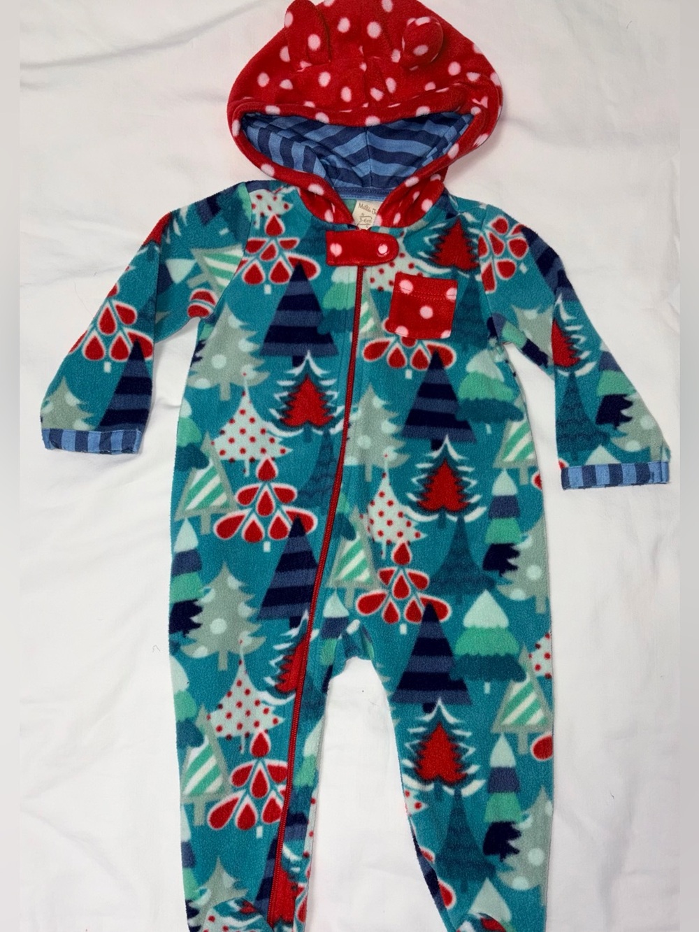 Matilda Jane fleece hooded sleeper with ears sz 3-6 months EUC